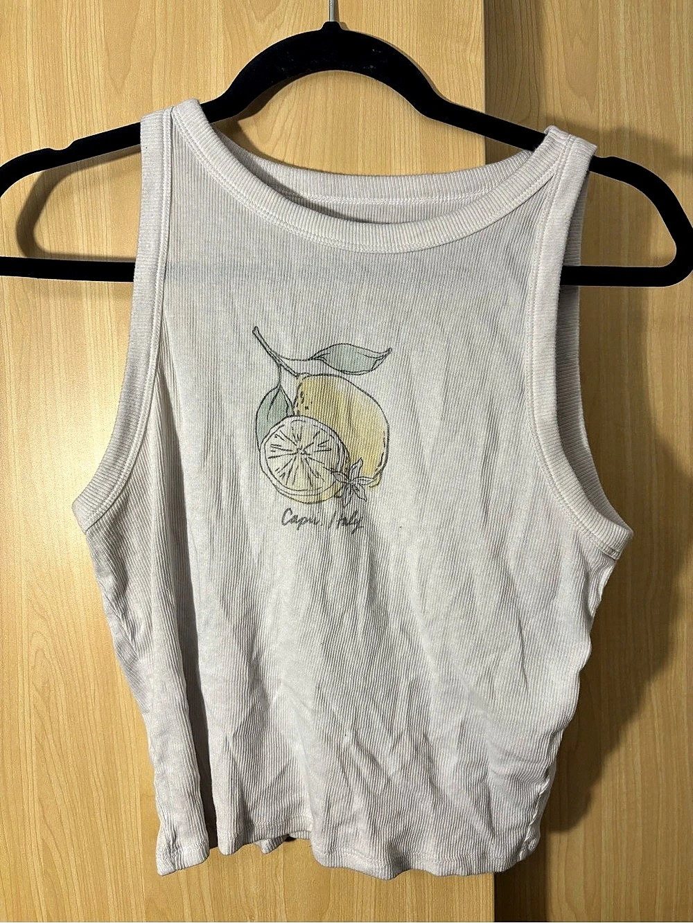 Hollister Ribbed Capri Italy Graphic Tank Top